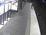 TYVERI. Billederne fra tunnelbanestationen viser tyven kigge ned på den bevidstløse mand. Kort efter dette billede hoppede han ned og tømte lommerne på offeret, som han efterlod i hjælpeløs tilstand. 