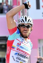 Vinder. Francesco Chicchi begyndte som professionel i 2003 hos Fasse Bortolo – året efter at han på den belgiske motorbane i Zolder var suset først over stregen i U23 rytternes VM-opgør. 