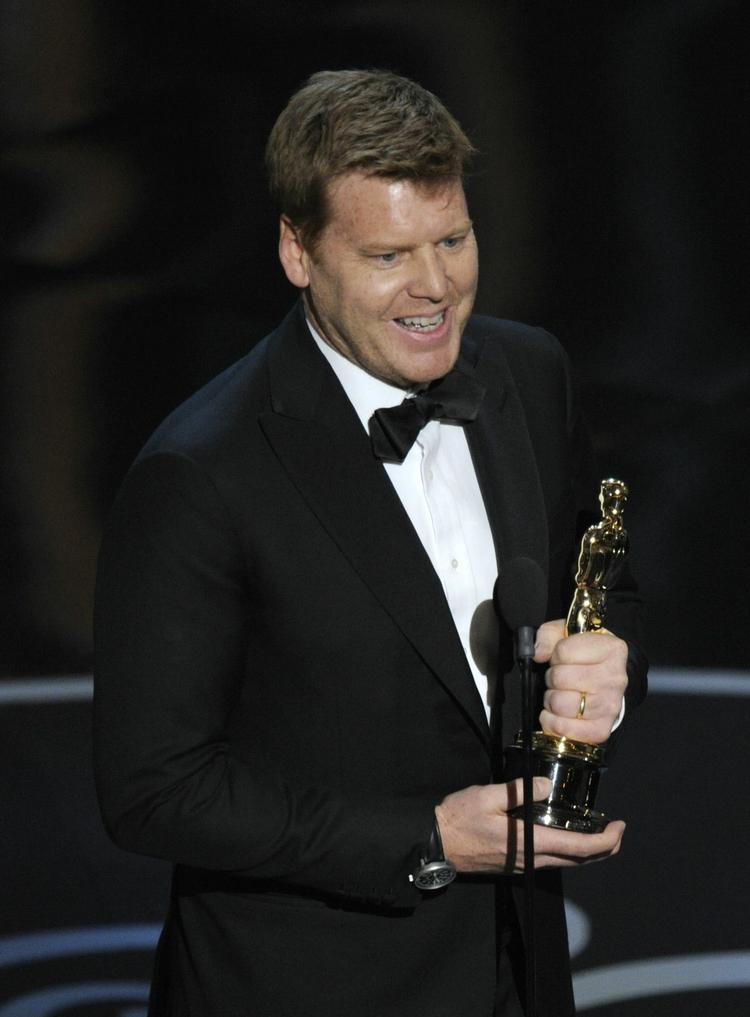 John Kahrs med sin Oscar for 'Paperman' i kategorien Bedste kortfilm (animerede). 