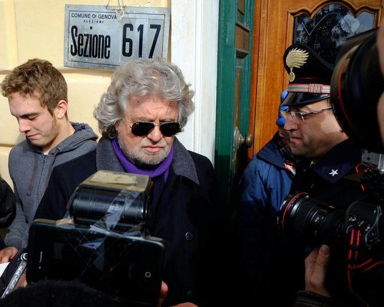 Nøglen. Beppe Grillo, manden med det store, grå hår, blev valgets store stemmesluger, men vil ikke være med i regering. 