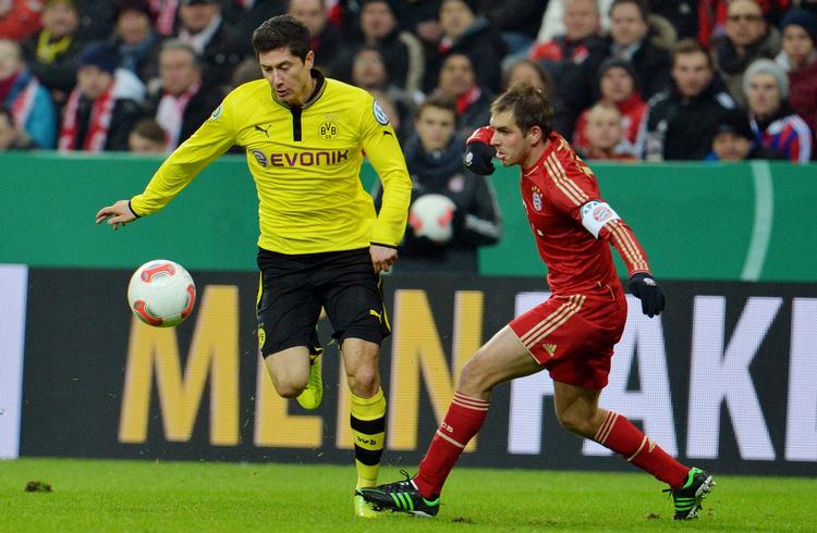 Nedtur. Robert Lewandowski kunne ikke bifrage med mål i nederlaget til Bayern i aftes, men det er blevet til 60 kasser i 121 kampe for Dortmund. 