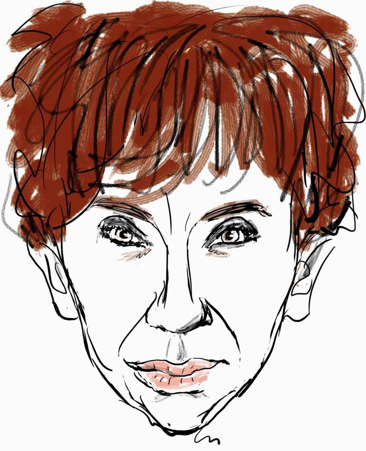 Skifte. Susanne Staun kaster sig snart over en ny genre. Tegning: Mette Dreyer 