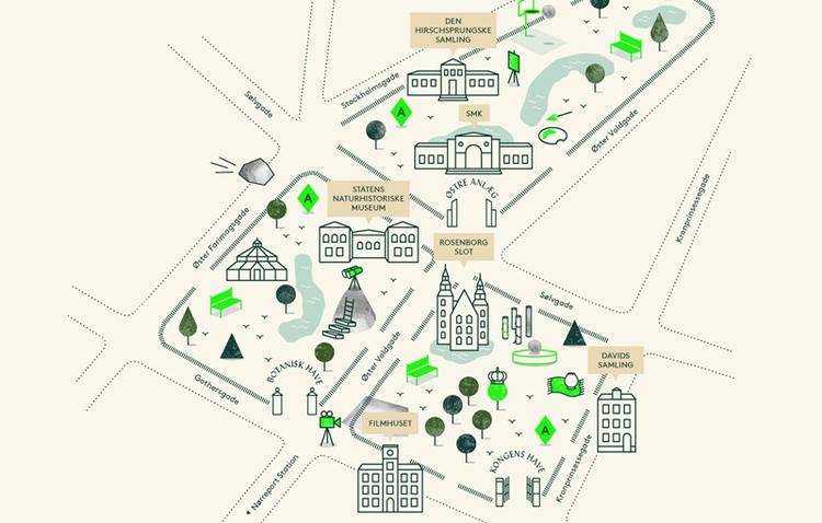 Udstillingscentrum. De nye museumskvarter 'Parkmuseerne' er et samarbejde mellem seks etablerede kulturinstitutioner i Indre By. 