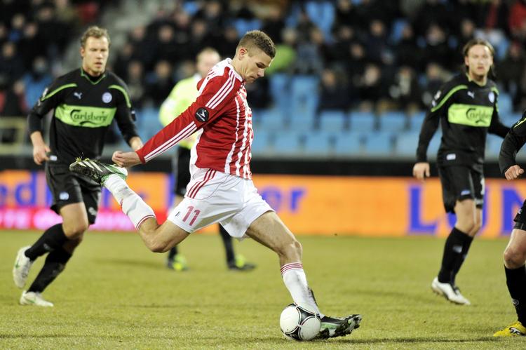 Bang. Med to scoringer i kampen mod OB nåede Helenius op på ti fuldtræffere i indeværende sæson. 