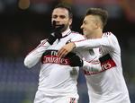 Giampaolo Pazzini humpede egentlig rundt på banen og skulle udskiftes, da han pludselig fik chancen for at score. 