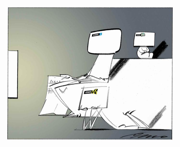 Satsning. DR forsøger nu at ramme endnu flere målgrupper. Tegning: Per Marquard Otzen 