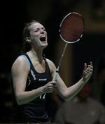 Succes. Vi har endnu ikke billeder fra finalen - men så glad så Tine Baun ud, da hun vandt semifinalen. 