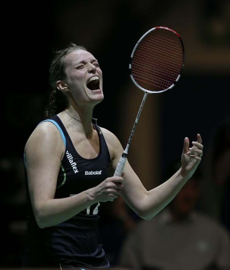 Succes. Vi har endnu ikke billeder fra finalen - men så glad så Tine Baun ud, da hun vandt semifinalen. 