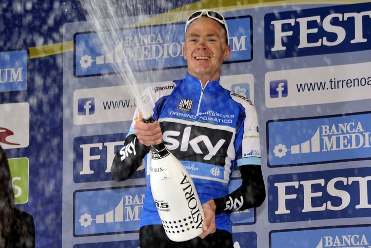 Favorit. Løbet i Italien slutter tirsdag med en enkeltstart over 9,3 km. Froome ligner en vinder af året sTirreno-Adriatico. 
