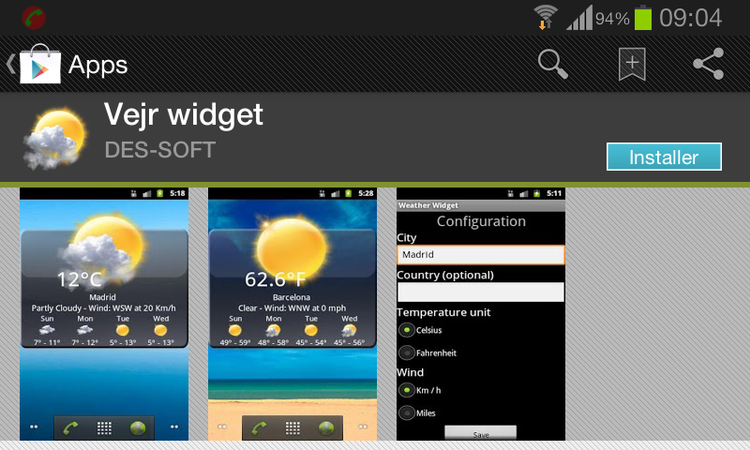 Overraskelse. Den såkaldte Vejr Widget kan få dig ind på en hjemmesiden, hvor du ved at skrive dit nummer og svare på en sms betaler 150 kroner. 