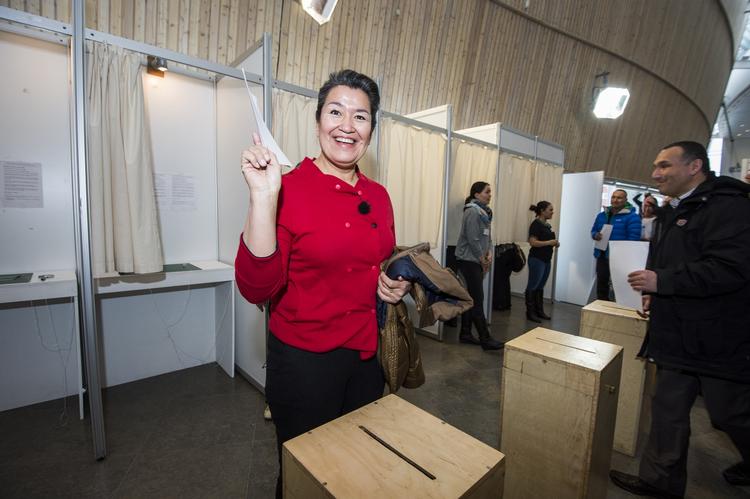 Aleqa Hammond of Siumut who is set to become Greenland's first woman prime minister. 