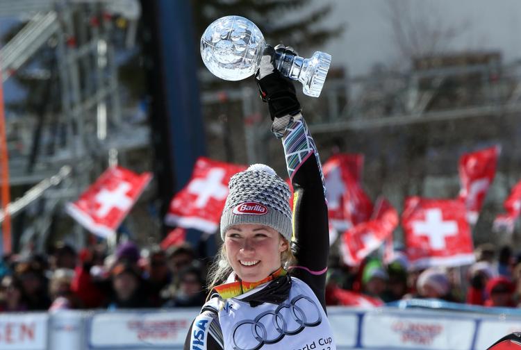teenage-triumf. Mikaela Shiffrin er ved at markere sig som den helt store slalom-specialist. 