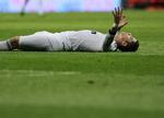 Fagter. Real Madrid's Cristiano Ronaldo på grønsværen mod Mallorca. 