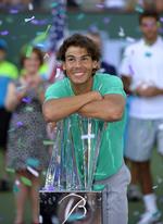 forløsning. Rafael Nadal havde svært ved at fatte, at lang tids skadespause blev afløst af finalesejr i Indian Wells mod argentinske Juan Martin del Potro. 
