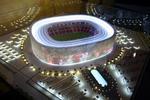 ørken-stadion. Model af et af de stadions, der skal i brug i Qatar ved VM i 2022. 