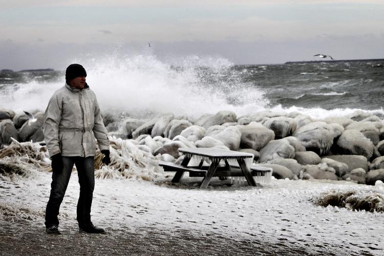 UVEJR. På Amager viste blæsten sig tydeligt i dag. 