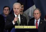 Mod. »Tænk på Newtown«, lød det fra vicepræsidenten, da han opfordrede de politiske kræfter i landet til at mande sig op og støtte en strengere våbenlovgivningen sammen med New Yorks borgmester Michael Bloomberg. 