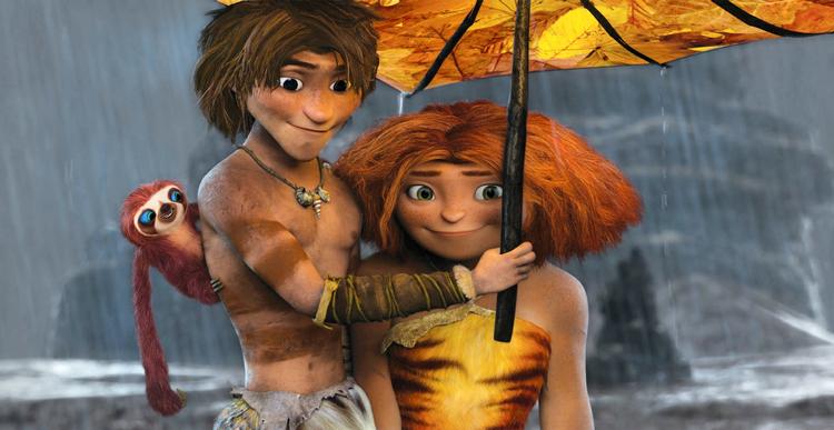 Animation. Guy og Eep fra filmen 'Croods' 