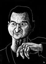 Katten. Han har skåret sine pulsårer over, fået et hjertetilfælde på scenen, været erklæret klinisk død af en overdosis og overlevet kræft. Dave Gahan har fået tilnavnet 'Katten' blandt paramedicinerne i sin tidligere hjemby Los Angeles, fordi han efter alt at dømme er udstyret med ni liv. Tegning: Anne-Marie Steen Petersen 