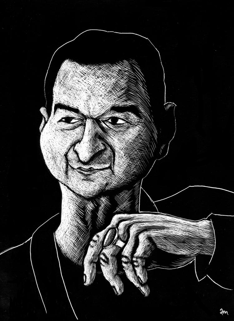 Katten. Han har skåret sine pulsårer over, fået et hjertetilfælde på scenen, været erklæret klinisk død af en overdosis og overlevet kræft. Dave Gahan har fået tilnavnet 'Katten' blandt paramedicinerne i sin tidligere hjemby Los Angeles, fordi han efter alt at dømme er udstyret med ni liv. Tegning: Anne-Marie Steen Petersen 