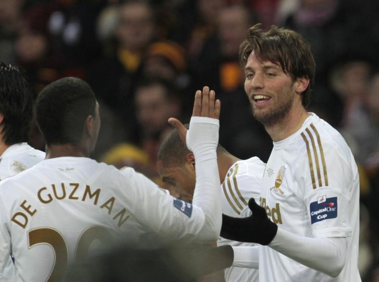 Tilfreds. Michu har slået eftertrykkeligt til i sin første sæson i Premier League. 