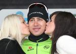 stortalent. Peter Sagan fra Slovakiet (midt) viste sig igen som den stærkeste, da rytteren vandt første etape i Driedaagse De Panne. 