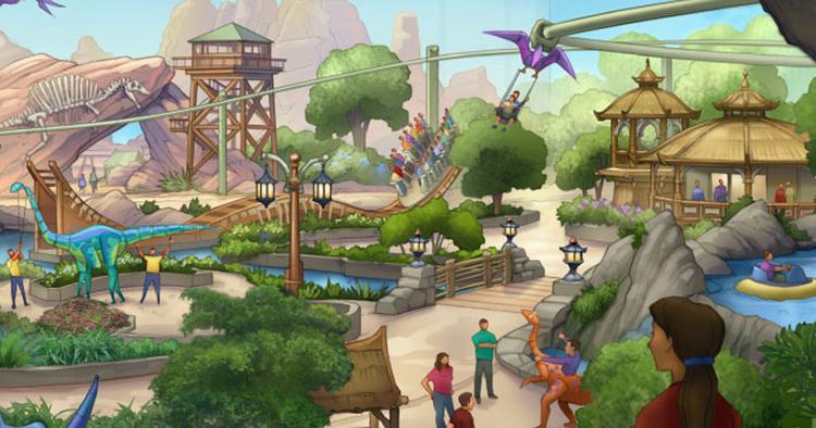 Øglepark. Når Jurassic Dream Theme Park åbner i 2014 kan den komme til at se således ud. 