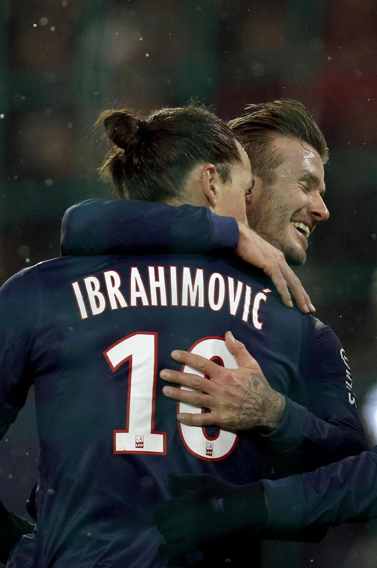 Duo. Med ikonerne Zlatan Ibrahimovic og David Beckham er Paris Saint- Germain på vej mod en ny storhedstid.  Arkivfoto: Thibault Camus/AP 