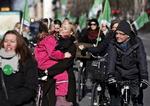 Teachers demonstrating in Copenhagen as their lockout begins. 