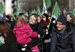 Lockoutede lærere i demonstration på Frederiksberg på konfliktens første dag. 