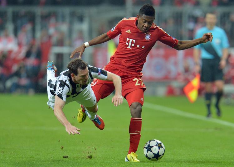 hurtigt. David Alaba (th) scorede det niende-hurtigste mål i Champions Leagues historie mod Juventus. 
