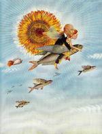 Undersøgende. »Kan man fange makrel i himlen?«, spørger Anna sin far i Stian Holes billedskønne bog om at miste sin elskede. 