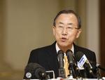 DIPLOMATI. FN generalsekretær Ban Ki-moon udtaler ved pressemøde i Rom, at situationen omkring Nordkorea nemt kan blive farlig. 