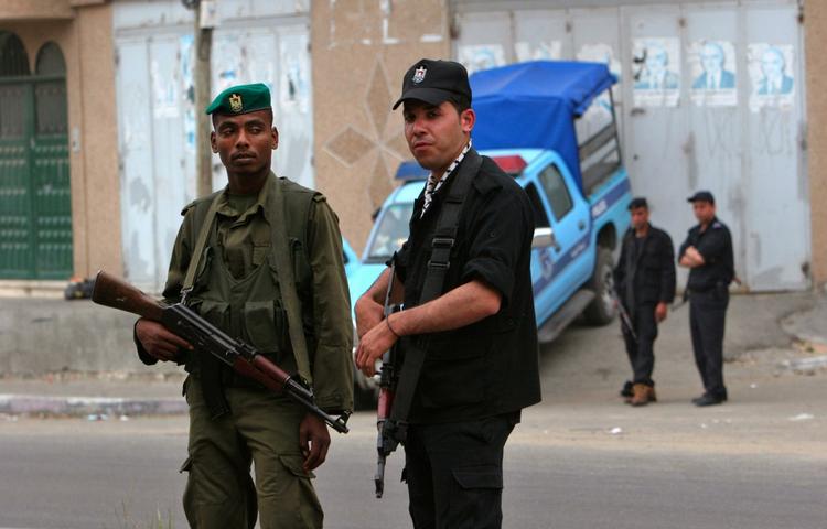 GAZA. Medlemmer af de palæstinensiske væbnede enheder i Gaza By. 