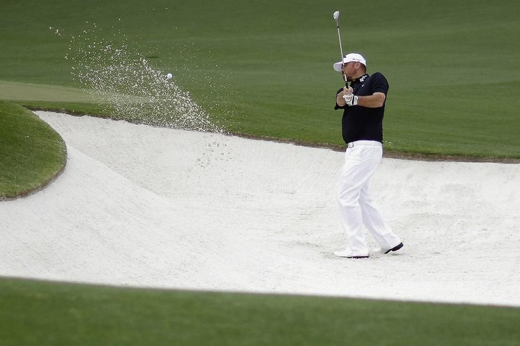 SANDGANG. Med en runde i 73 slag er Thomas Bjørn placeret midt i feltet i sin tiende Masters. 