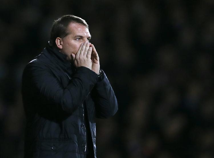 FRUSTRERET. Nu gik det lige så godt med en 4-0-sejr over Fulham, men Brendan Rodgers kom hurtigt ned på jorden igen. 