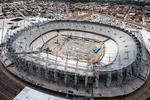 skuddrab. Arena Castelao i Forteleza i det nordlige Brasilien er netop blevet færdigbygget og fik sin kampdebut søndag. 