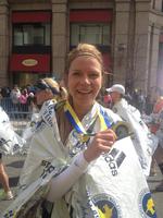 SEJR. Karen Kjær kort tid før bomberne ramte verdens mest prestigefulde maraton. 