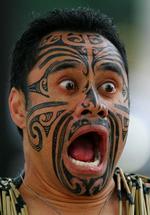misforståelse. Man kunne have troet, at Marie Krarups kommentarer om maoriernes kultur var stemt negativt og som en hån. Her er en maori i gang med krigsdansen Haka. 
