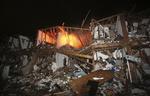Eksplosion: Ødelagte bygninger i byen West i Texas. Flere dræbte efter en fabrik sprang i luften. 