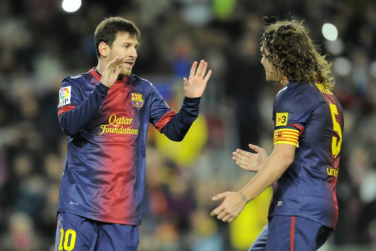SKADET. Lionel Messi (tv) og Carles Puyol er begge tvivlsomme til Champions League-kampene mod Bayern München. 