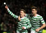 Triumf. Med titlen i hus er Kris Commons og  Charlie Mulgrew sikret deltagelse i CL-kvalifikationen. Celtic nåede i denne sæson frem til 1/8-finalen i Champions League, hvor de tabte til Juventus. 