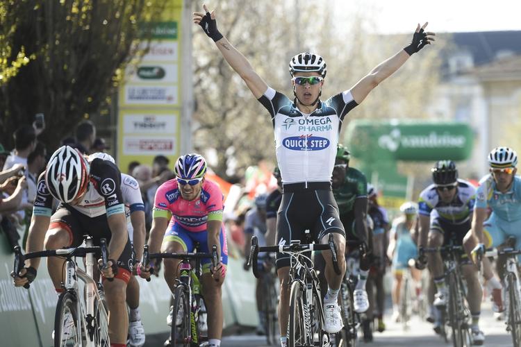 Etapevinder. I Renens var belgieren Gianni Meersman (Omega Pharma-Quick Step) første mand over stregen. 