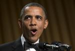tradition. Præsident Obama foldede sig ud ved den årlige middag for korrespondenterne ved Det Hvide Hus. 
