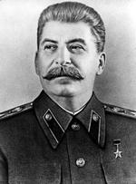 Fejring. Josef Stalin portrætteret på sin 70-års fødselsdag. 