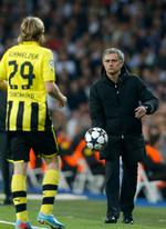 Slået. Mourinho og Real vandt returkampen mod Dortmund 2-0, men tabte sammenlagt 4-3. 