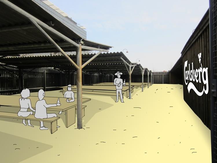 Biergarten. Musikken i den nye biergarten 'Øl og Kød' bliver gamle danske navne som Gasolin og John Mogensen. 