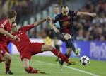 0-0. Barcelona formåede ikke at kreere mange chancer i en første halvleg af semifinalen i Champions League, hvor Bayern München virkede som om, holdet havde kampen under kontrol. 