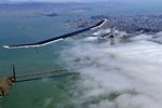 Solcelleflyver. Flyet Solar Impulse er netop landet efter 18 timers tur over det nordamerikanske kontinent. 