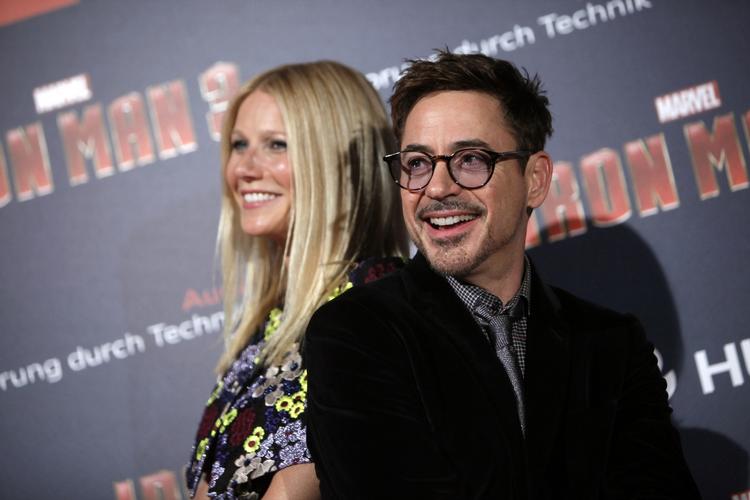 Film. Gwyneth Paltrow og Robert Downey Jr. i Paris i anledningen af premieren på 'Iron Man 3'. 